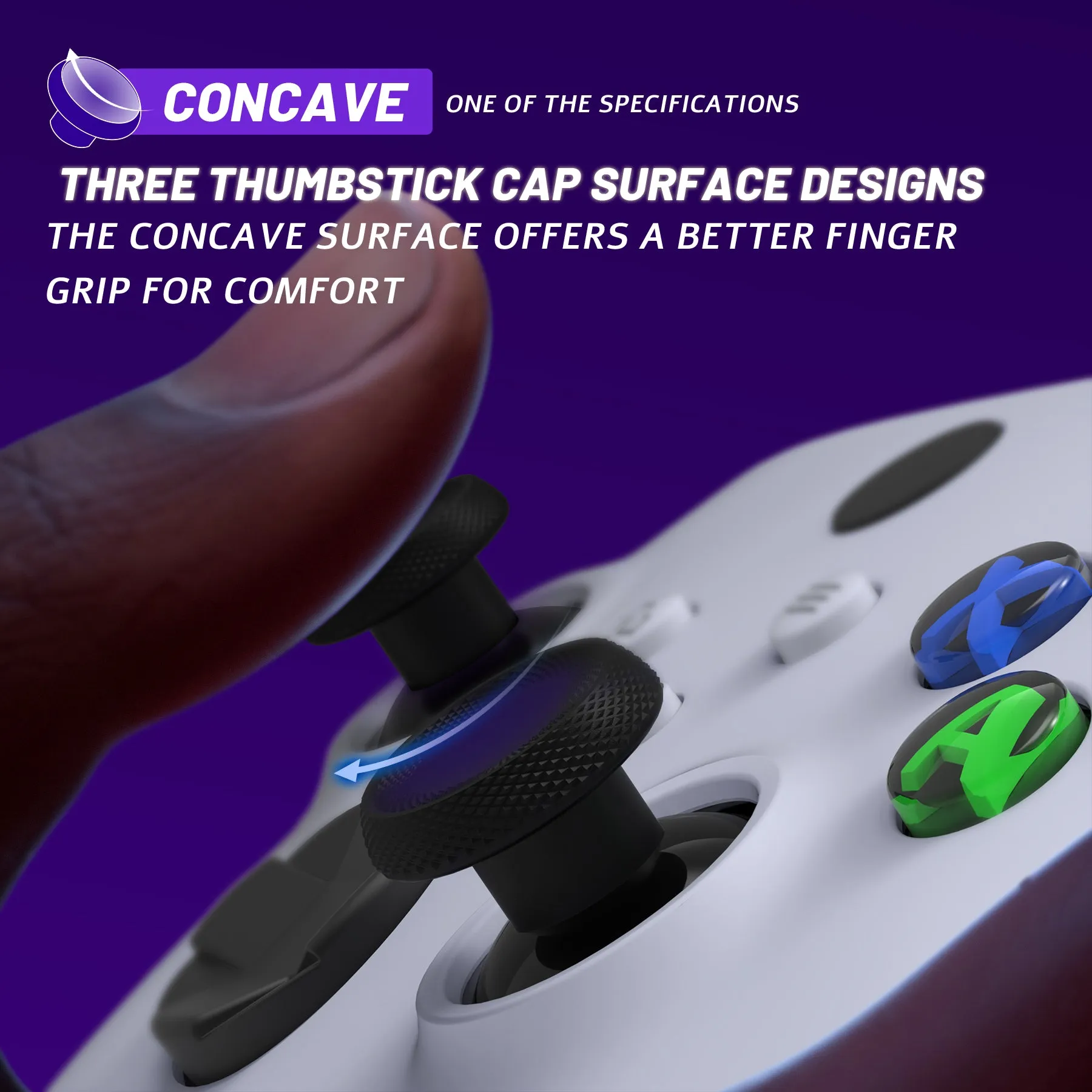 eXtremeRate ThumbsGear V3 Interchangeable Thumbsticks for Xbox Core Controller, 4 Height Adjustable Convex and Concave Grip Joysticks for Xbox One S/X/Elite, for Nintendo Switch Pro Controller - Black - VRVX3M001