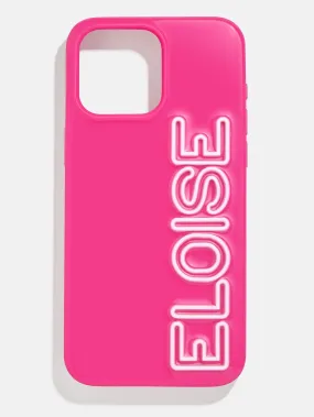 Fine Line Custom iPhone Case - Hot Pink/White