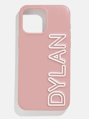 Fine Line Custom iPhone Case - Mauve/White