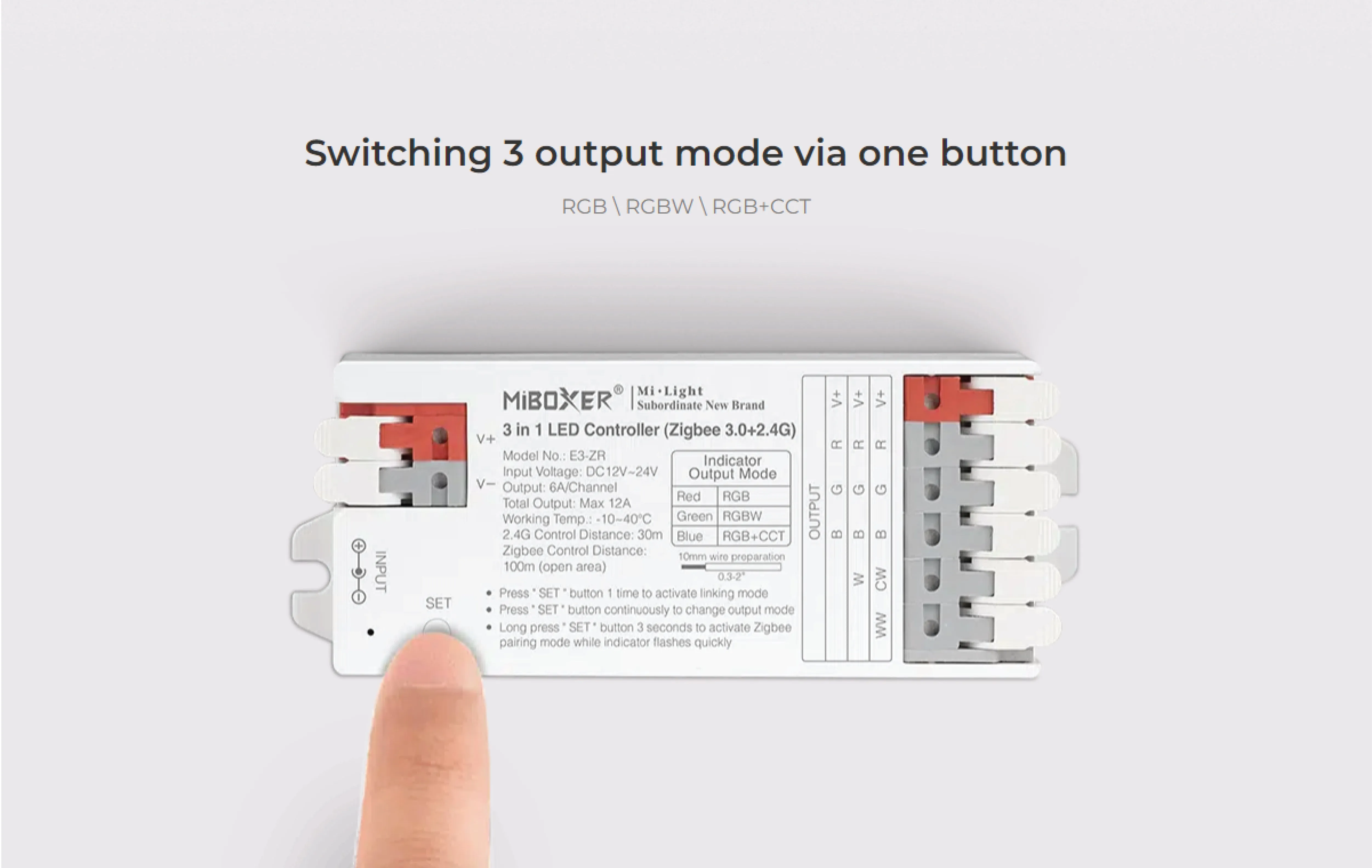 FluxTech - 3 In 1 ZigBee 3.0   2.4GHz LED Strip Controller for RGB/ RGBW/ RGB CCT Strip Light