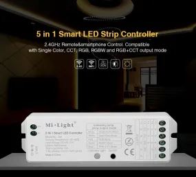 FluxTech 5 In 1 LED Strip Light Controller for Single Colour/ CCT/ RGB/ RGBW/ RGB CCT Strips Light