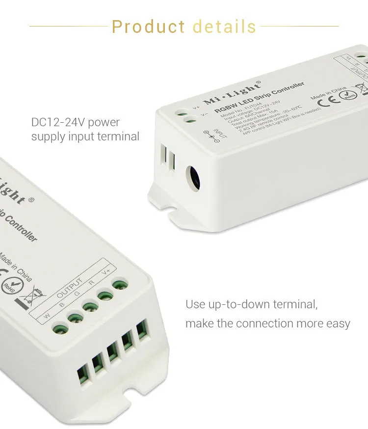 FluxTech® RGBW / RGBWW LED Strip Controller for RGBW, RGBWW  Strip Light