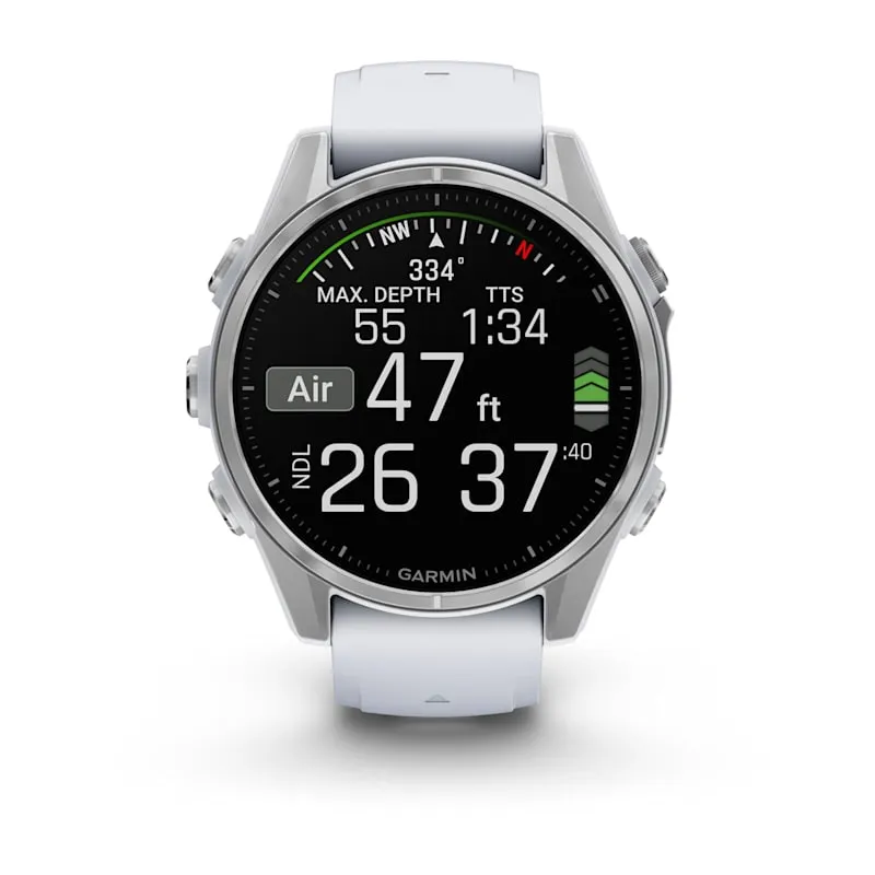 fēnix® 8 – 43 mm | AMOLED - Silver with White Silicone Band