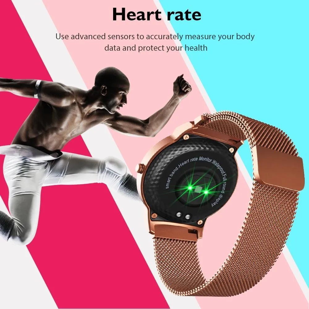 Full Round Touch Screen Heart Rate Monitor IP67 Waterproof Smartwatch