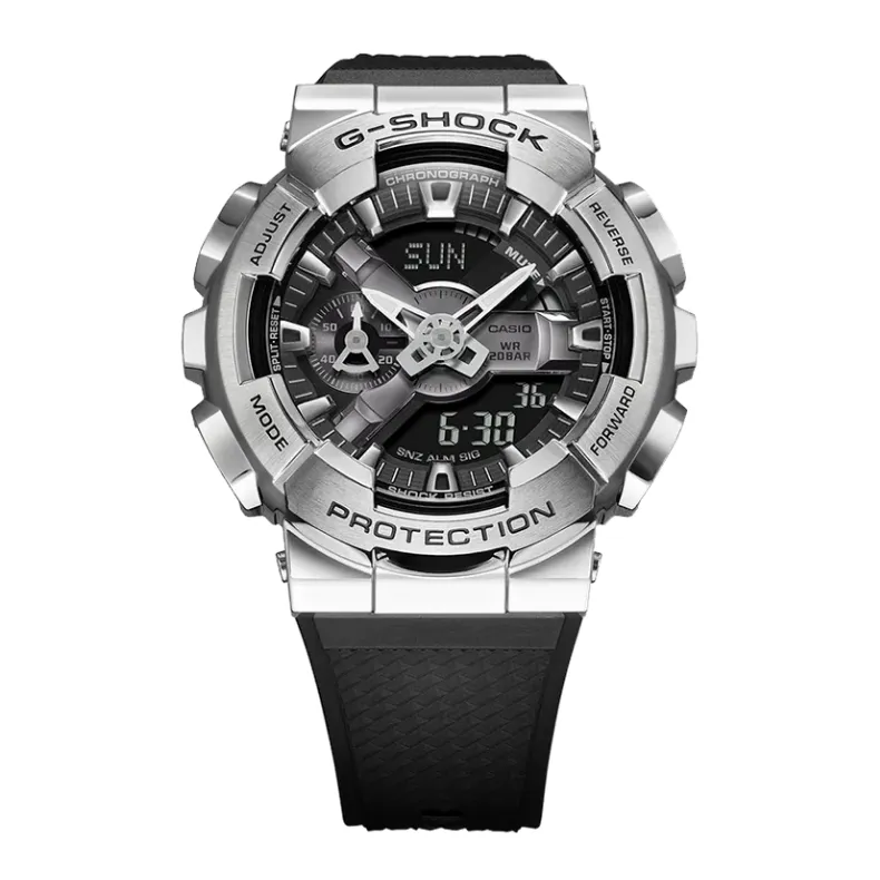 G-SHOCK Analog-Digital Men's Watch Stainless Steel Black and Silver Men's Watch GM110-1A