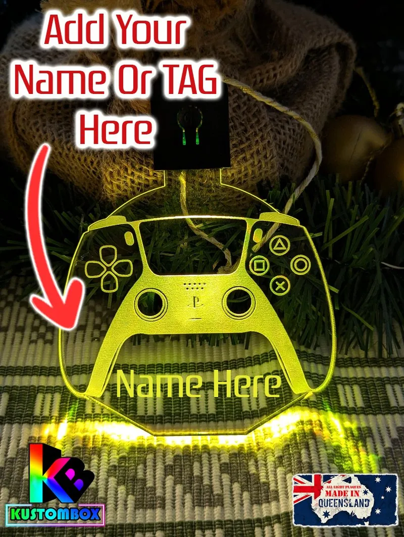 Gaming Controller Personalised Bauble Decoration 3D Light Ups