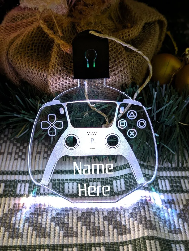 Gaming Controller Personalised Bauble Decoration 3D Light Ups