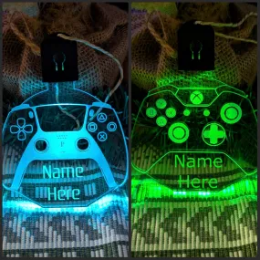 Gaming Controller Personalised Bauble Decoration 3D Light Ups