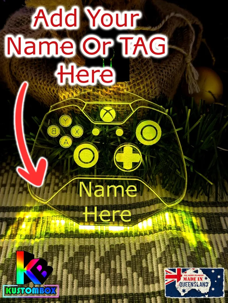 Gaming Controller Personalised Bauble Decoration 3D Light Ups