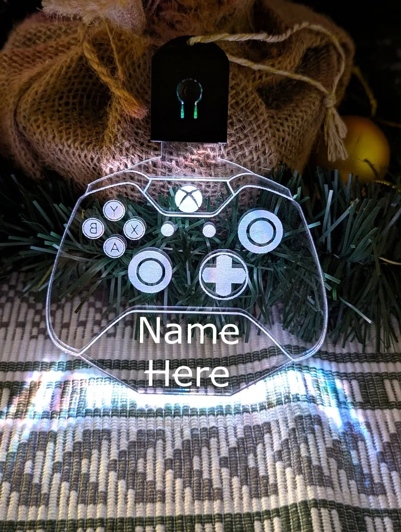 Gaming Controller Personalised Bauble Decoration 3D Light Ups