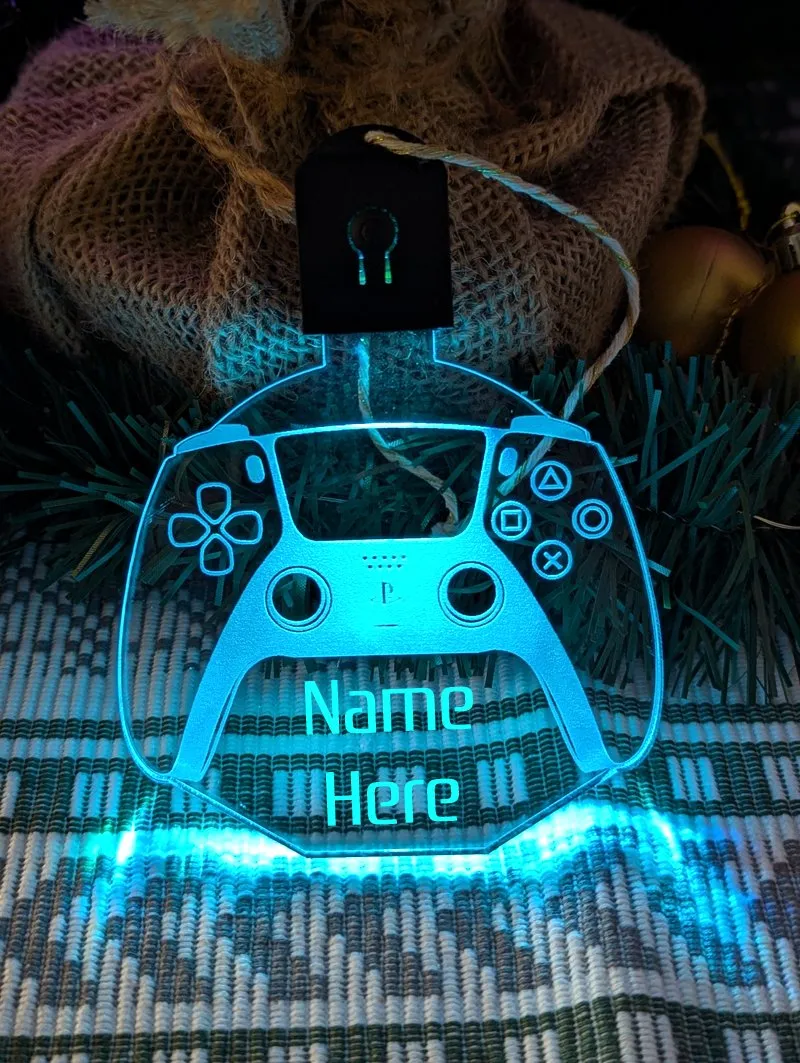 Gaming Controller Personalised Bauble Decoration 3D Light Ups