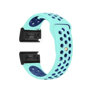 Garmin Fenix 7X / 7X Pro Replacement Silicone Bracelet Dual Color (joint circumference: 172-247mm) - Turquoise / Blue