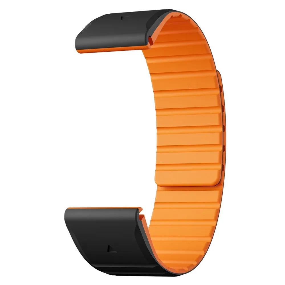 Garmin Tactix Delta Solar Ballistic Edition Magnetic Silicone Dual Color Wristband with 26mm quick release (joint circumference: 170-230mm) - Black / Orange