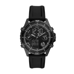 Garrett analogue-Digital Black Silicone Watch