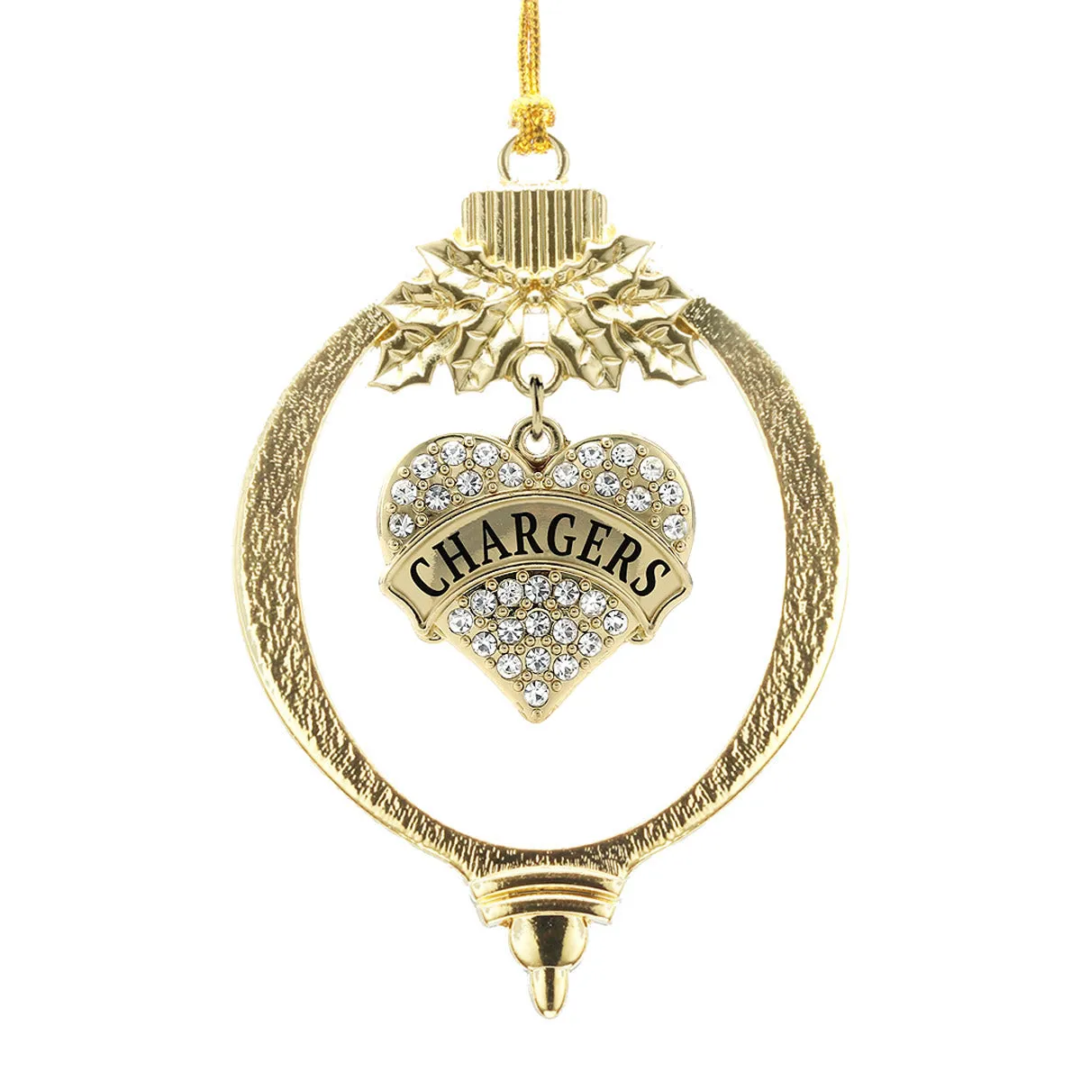 Gold Chargers Pave Heart Charm Holiday Ornament