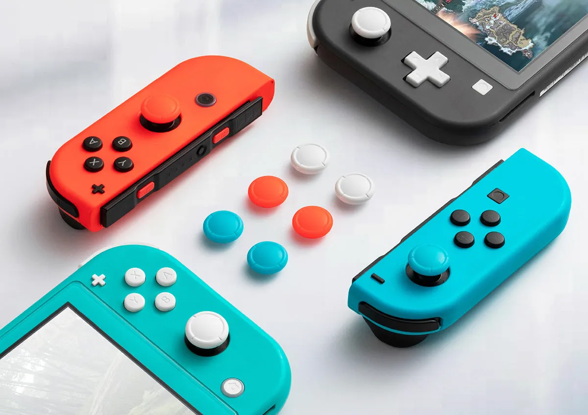 GuliKit Joy-Con Hall Stick Replacement Cap - 6 Caps - Red, Blue, White