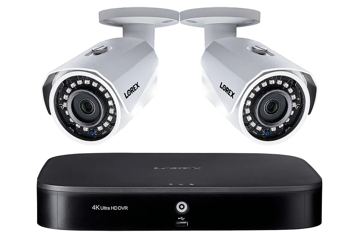 HD Camera System with 8-Channel 4K DVR and Two 1080p HD Metal Outdoor Cameras, 150FT Night Vision