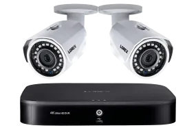 HD Camera System with 8-Channel 4K DVR and Two 1080p HD Metal Outdoor Cameras, 150FT Night Vision