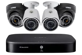 HD Security System with 8-Channel 4K DVR, Two 1080p Outdoor Bullets and Two 1080p Motororized Varifocal Domes