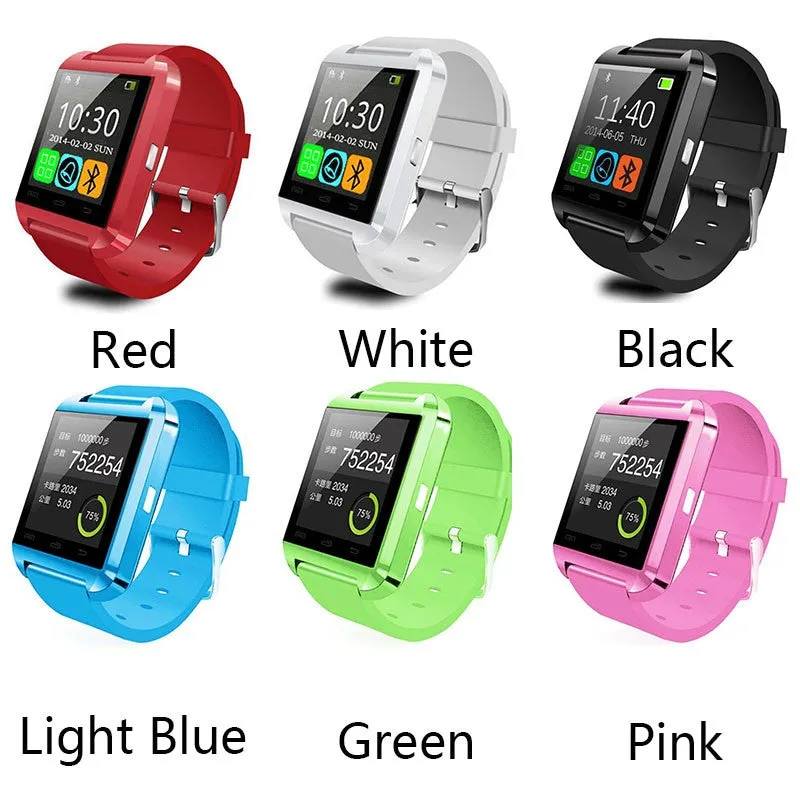 High Quality Multifunction Bluetooth Smart Watch U8 digital sport watches For Android Phones 6 Colors