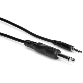 Hosa CMP105 Stereo Mini Male To 1/4'' Mono Male Cable, 5'