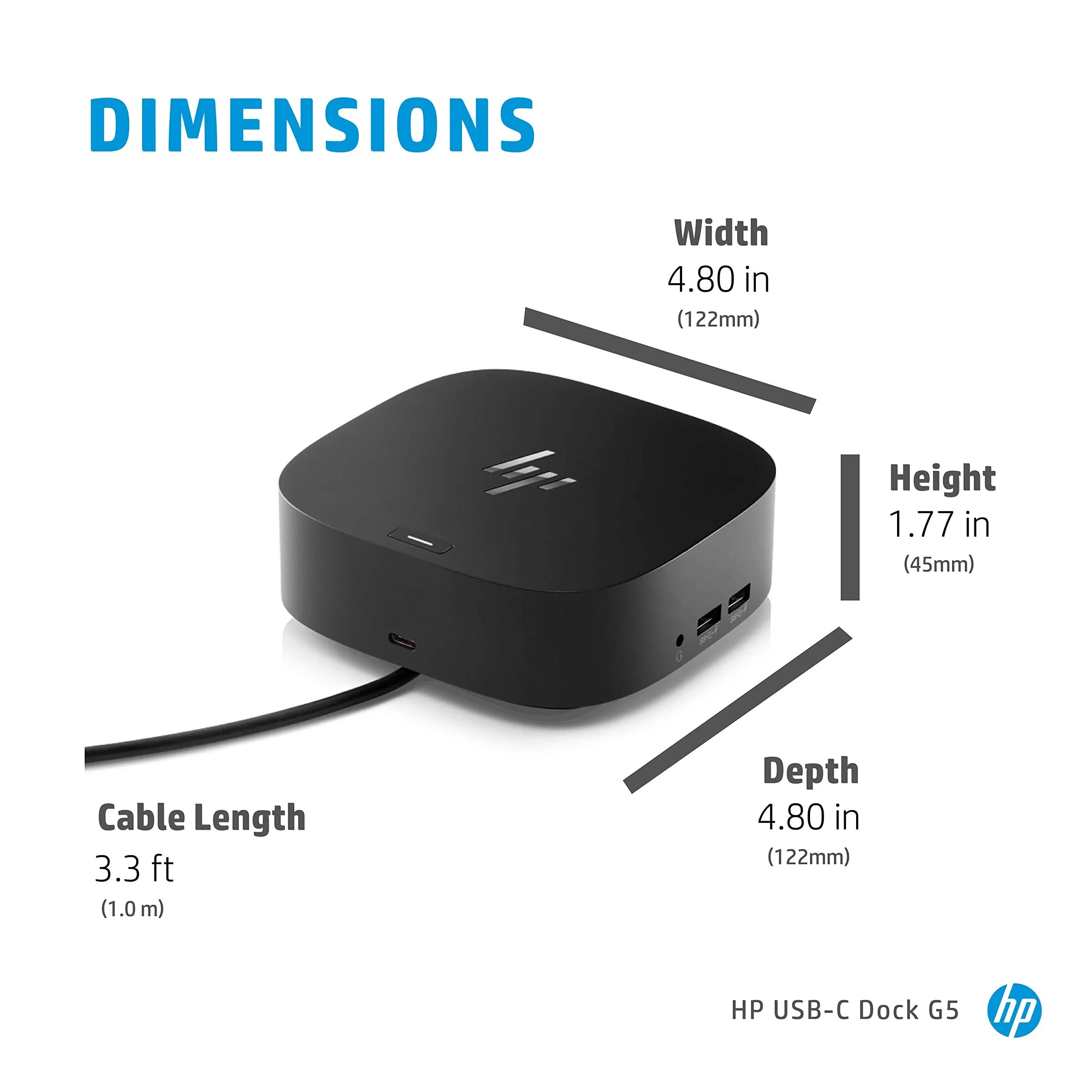 HP USB-C Dock G5 Adapter for Laptops and Notebooks