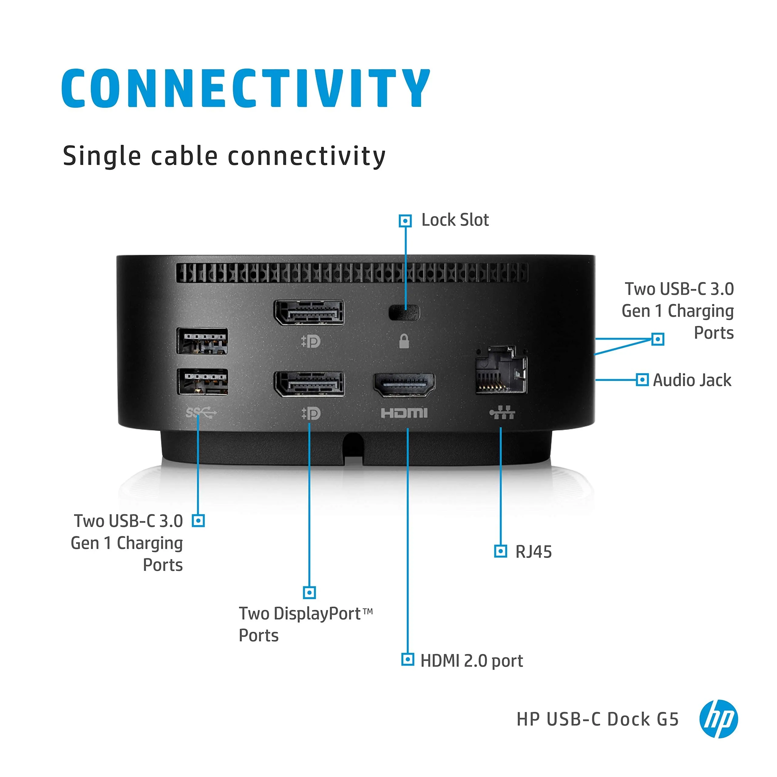 HP USB-C Dock G5 Adapter for Laptops and Notebooks