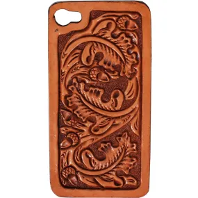 HPC21 - Natural Leather Tooled iPhone Case