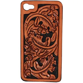 HPC21A - Natural Leather Tooled iPhone Case