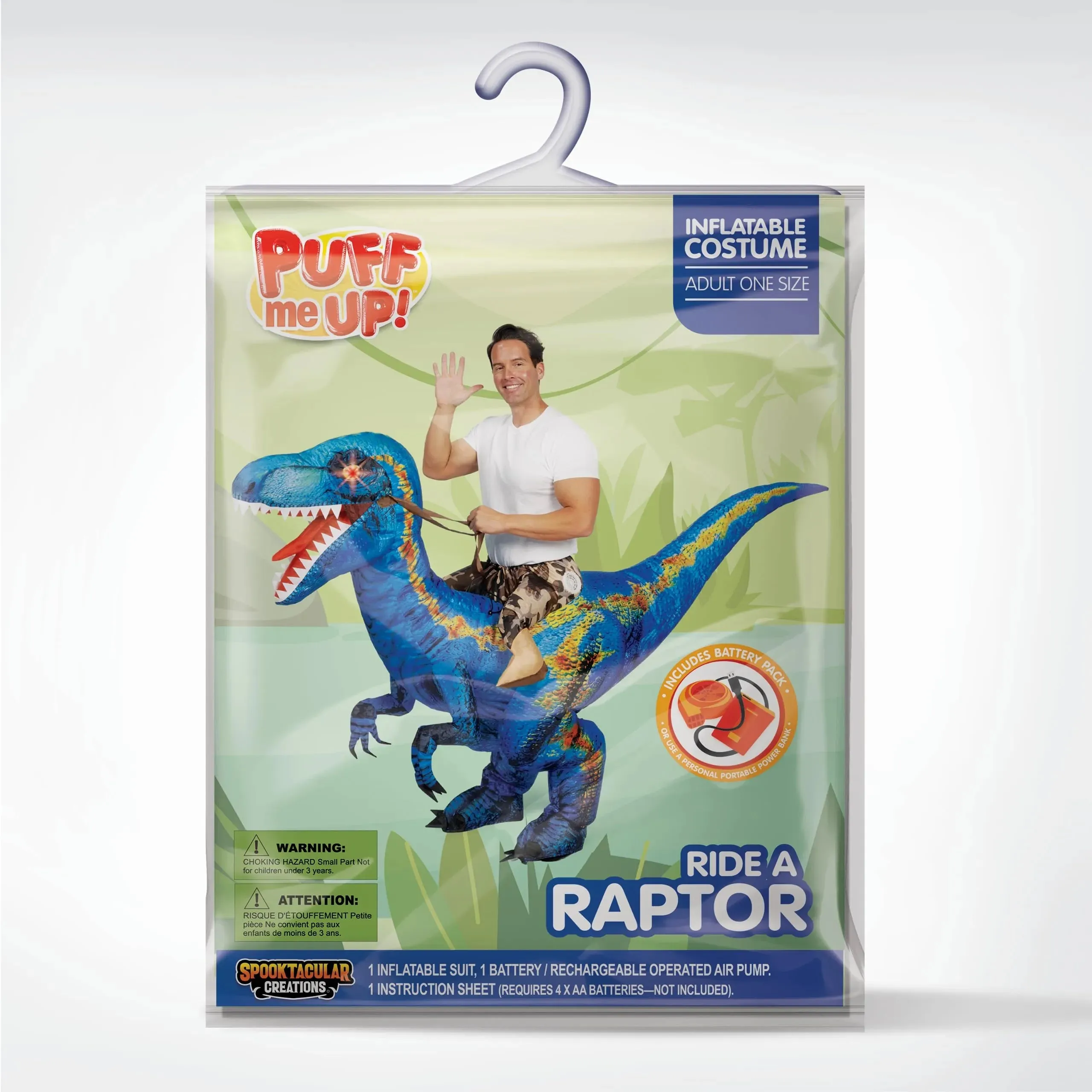 Inflatable Dinosaur Costume, Riding a Raptor Digital