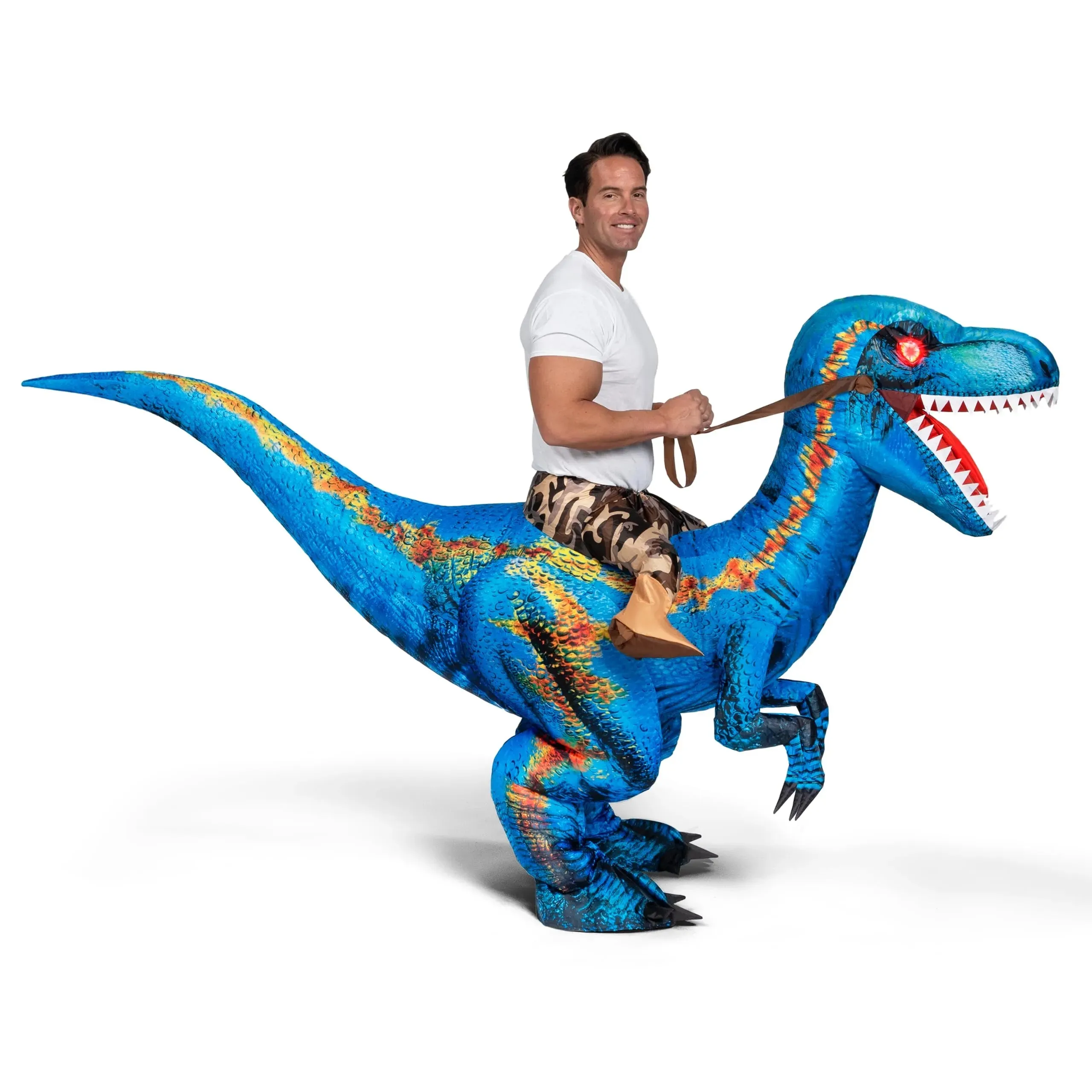 Inflatable Dinosaur Costume, Riding a Raptor Digital