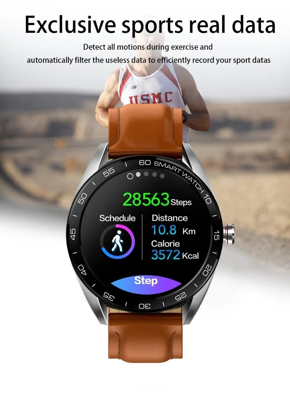 IP68 Waterproof Bluetooth Heart Rate Monitor Fitness Tracker Sport Smartwatch For Android iOS