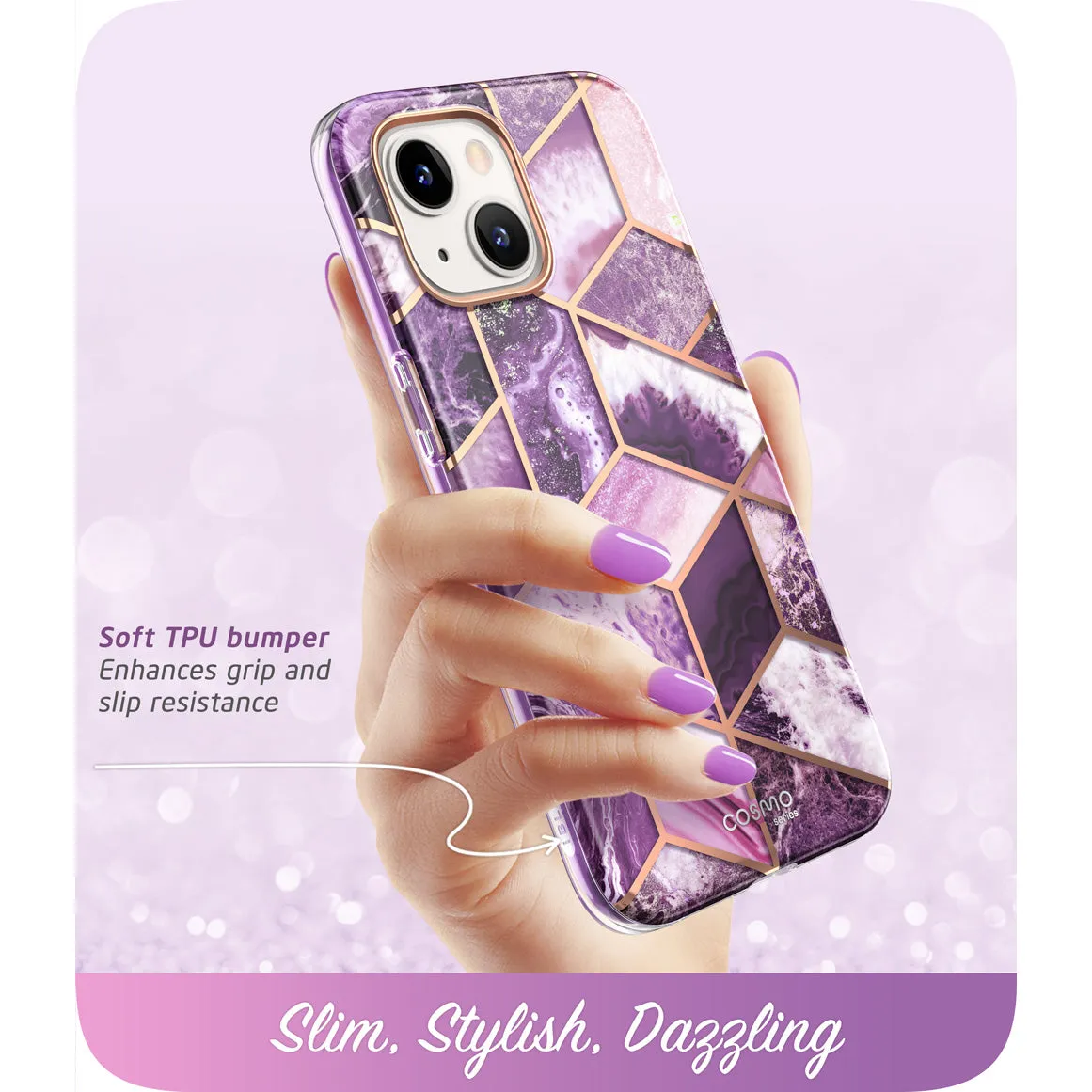 iPhone 13 Cosmo Case - Marble Purple