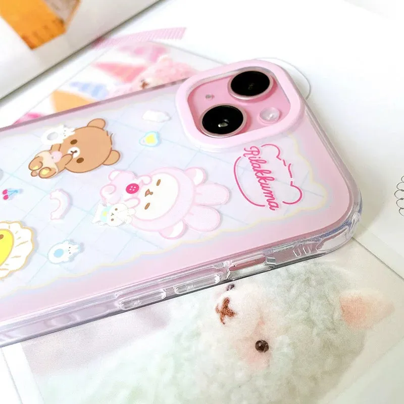 Japanese Cartoon Rilakkuma with Friends Baby Sweet Style - iPhone Case 13 14 15 Pro Promax