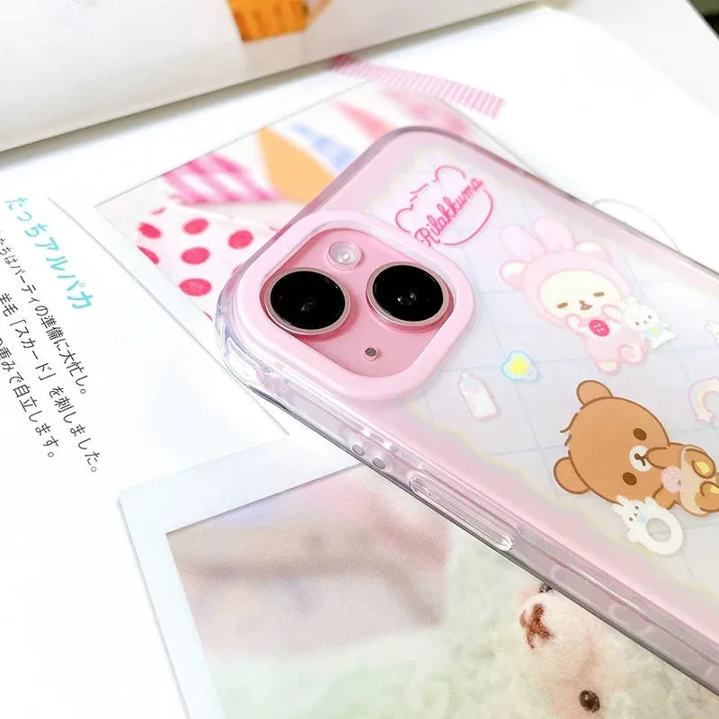 Japanese Cartoon Rilakkuma with Friends Baby Sweet Style - iPhone Case 13 14 15 Pro Promax