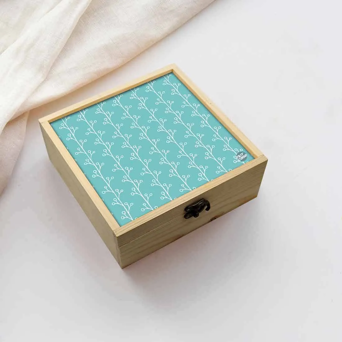 Jewellery Box Wooden Jewelry Organizer -  Blue Branches