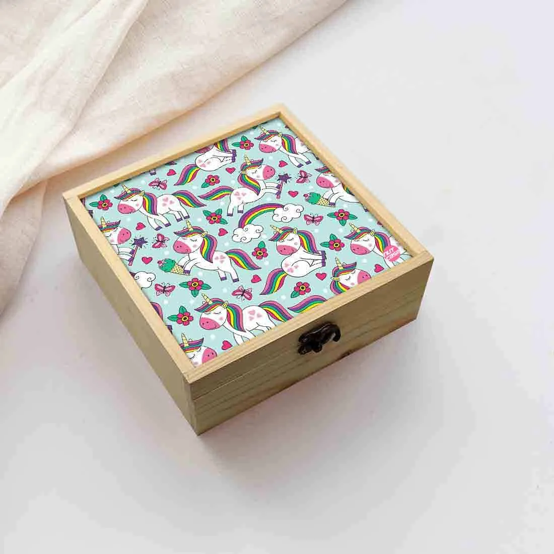 Jewellery Box Wooden Jewelry Organizer -  Rainbow Unicorn