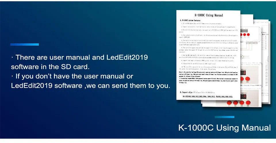 K-1000C Computer Programmable Controller with SD Card WS2812B WS2815 SK6812 SK9822 Led Lights 2048 Pixels Controller