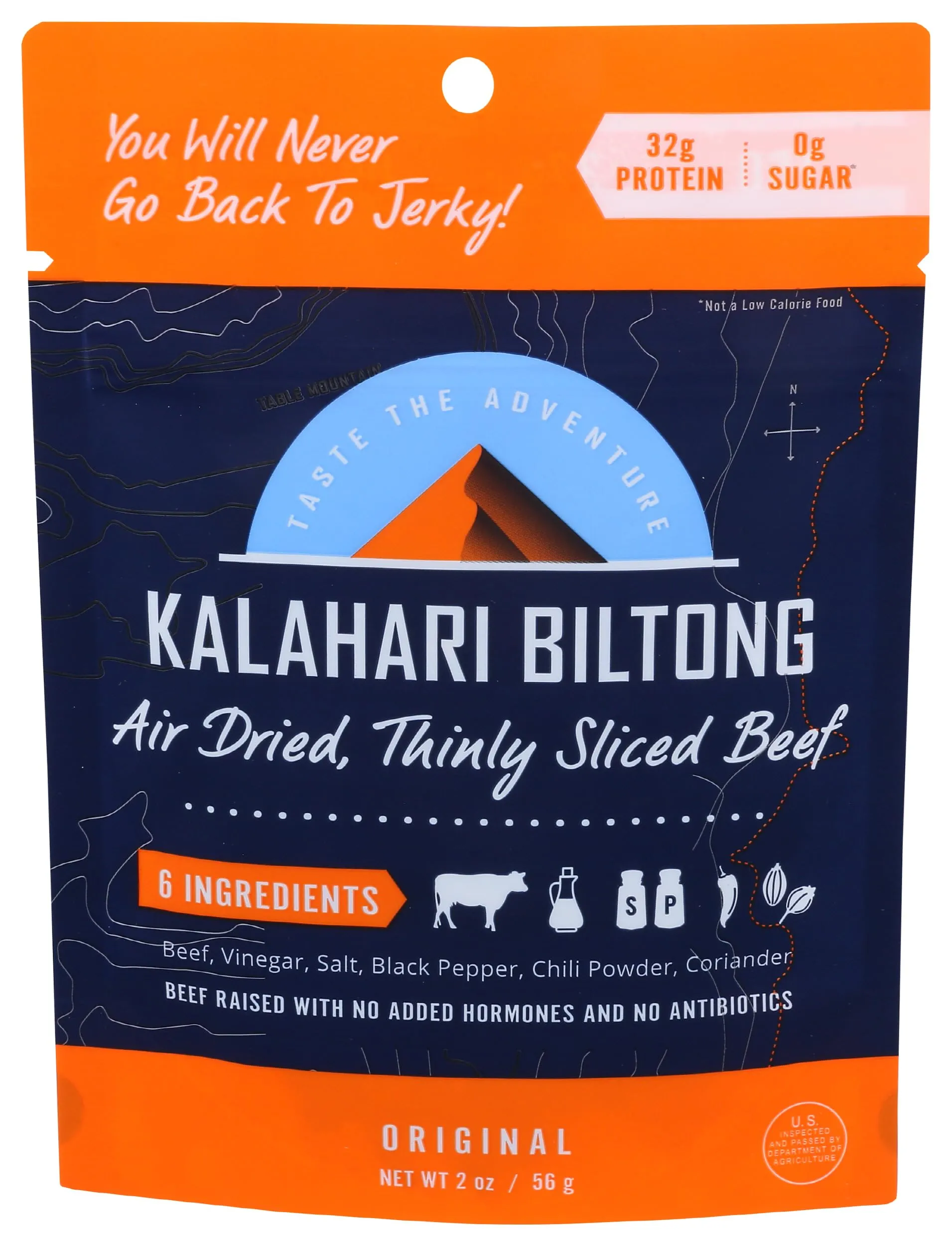 Kalahari Biltong Air-Dried Beef Snack 2oz Packet