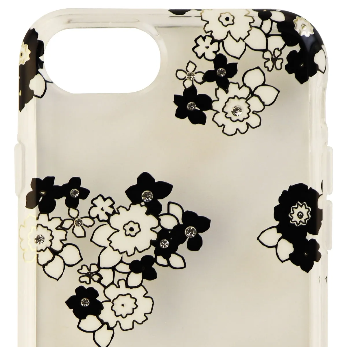 Kate Spade New York Hardshell Case for iPhone 8 and 7 - Clear/Blk White Flowers