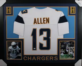 Keenan Allen framed autographed white jersey