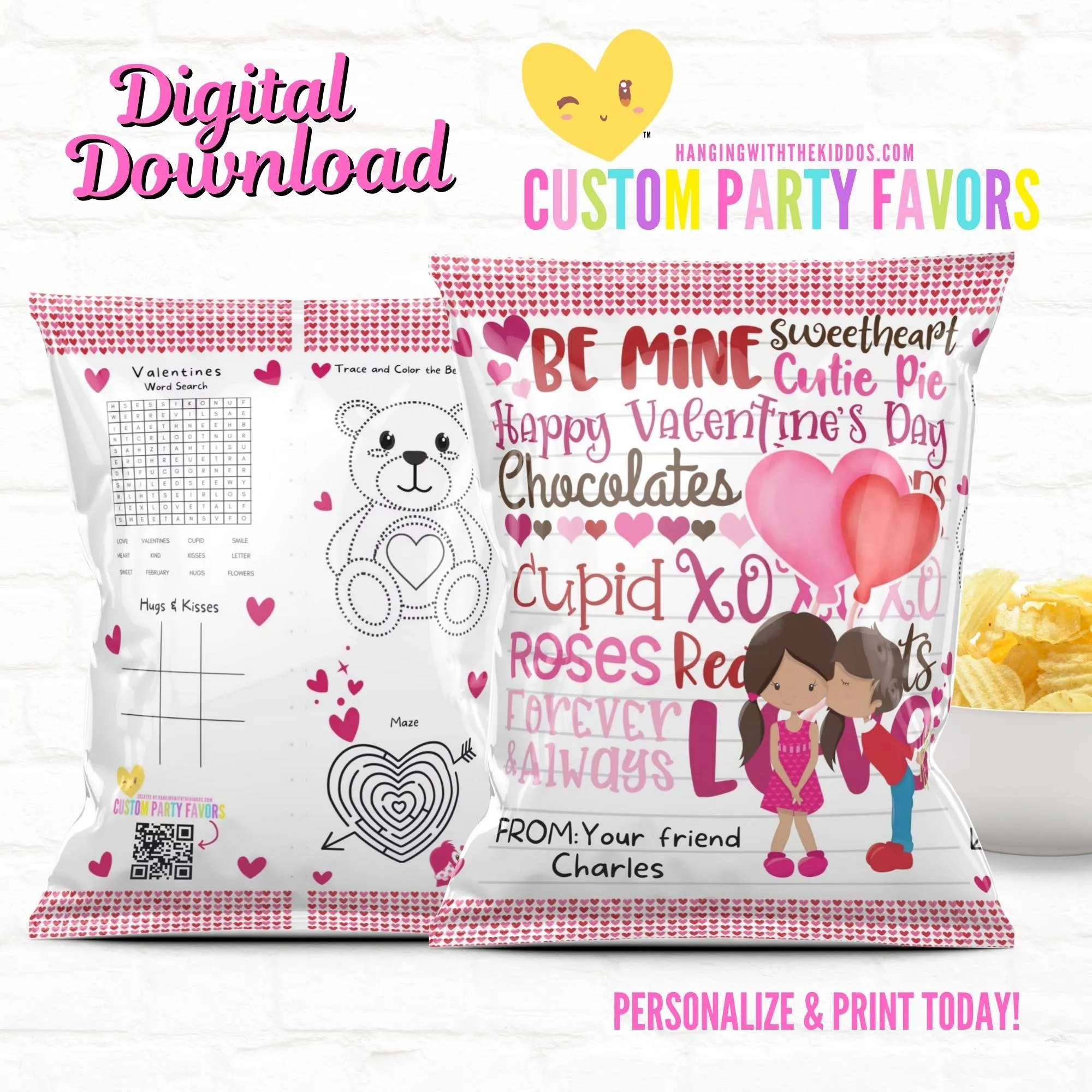 Kids Personalized Valentine's Day Activity Treat Bags-02