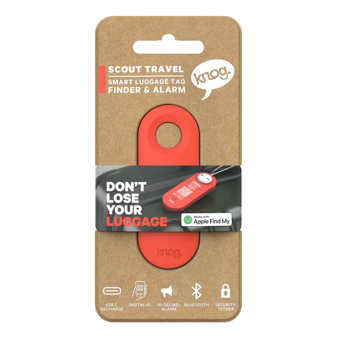 KNOG - Scout Travel Smart Luggage Tag with Tracker - Red