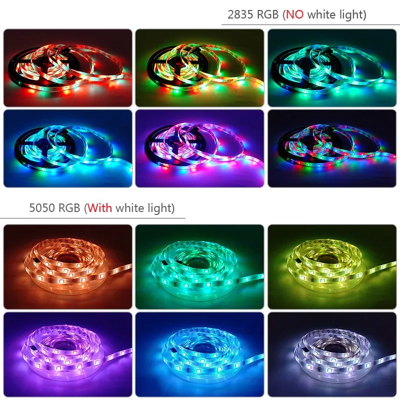 LED Strip Light RGB 5050 2835 Flexible Ribbon WiFi Bluetooth 12V led strip 20M 5M 10M 15M Waterproof Tape Diode Control Adapter