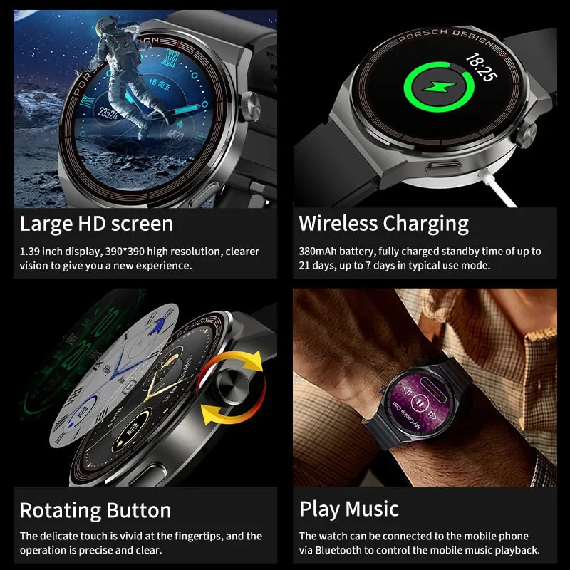 LIGE AMOLED Smartwatch Business Watch For Men Smart Watch Bluetooth Call HD Screen 380mAh Large Battery Capacity Fitness Clock