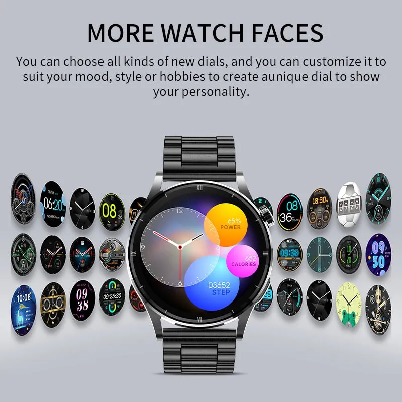 Lige Watch For Men Smart Watch AMOLED HD Screen Body Temperature Detection Ai Smart Voice Smartwatch 2022 Bluetooth Call Clock