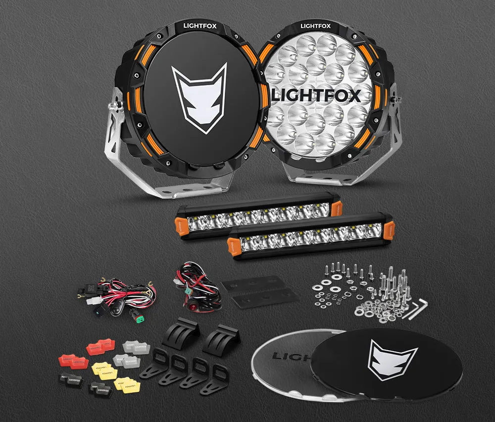 LIGHTFOX OSRAM 9inch LED Driving Lights   8inch LED Light Pods   Wiring Kit