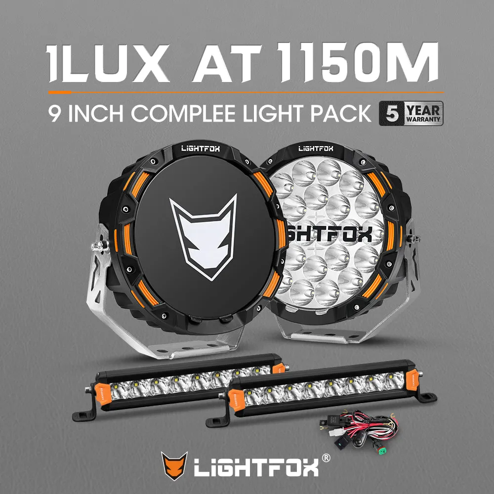 LIGHTFOX OSRAM 9inch LED Driving Lights   8inch LED Light Pods   Wiring Kit