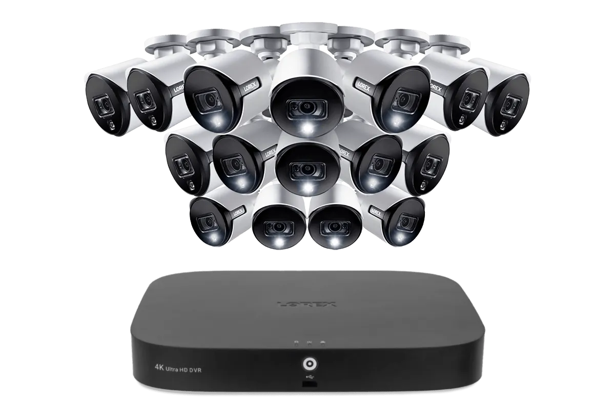 Lorex 4K 16-Channel 3TB Wired DVR System with Active Deterrence and Smart Motion Detection