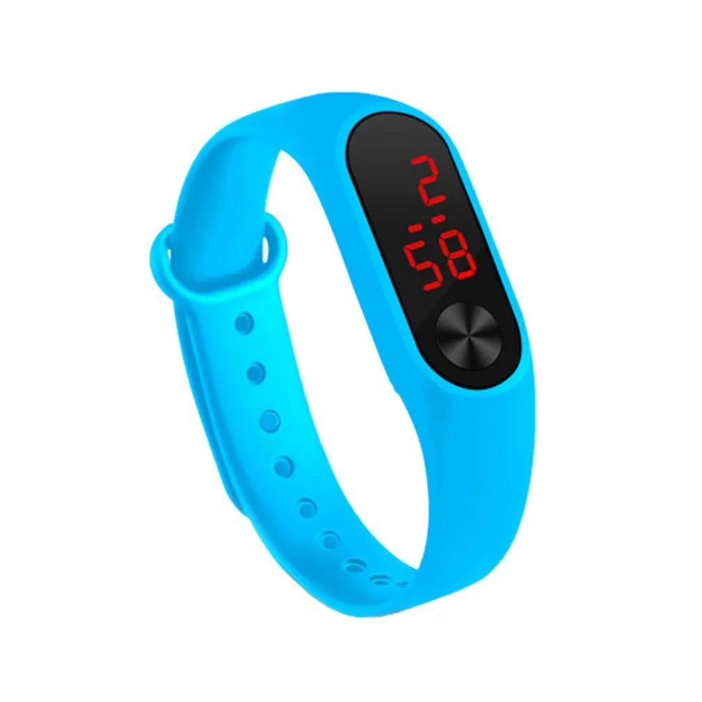 Men Women Casual Sports Bracelet Watches White LED Electronic Digital Candy Color Silicone Wrist Watch for Children Kids